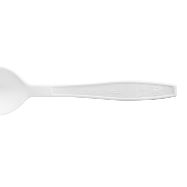 Karat Earth PLA Medium-Heavy Weight Compostable Tea Spoons Bulk Box, Natural - 1,000 pcs