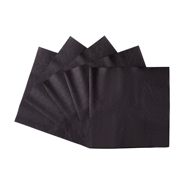 [5,000 ct] 10" x10" Beverage Napkins, Black