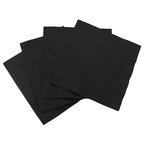 [1,000 ct] 10" x10" Premium Beverage Napkins, Black
