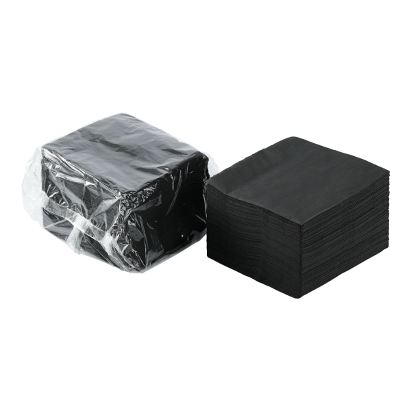 [1,000 ct] 10" x10" Premium Beverage Napkins, Black