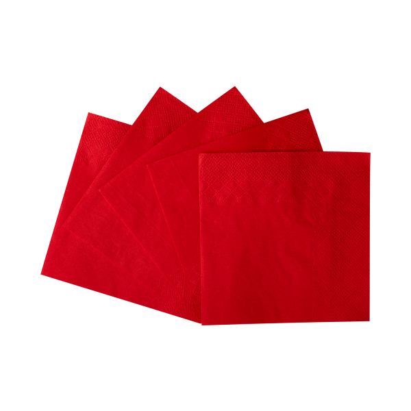 [1,000 ct] 9.5" x9.5" Beverage Napkins, Red