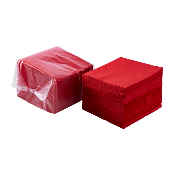 [1,000 ct] 9.5" x9.5" Beverage Napkins, Red