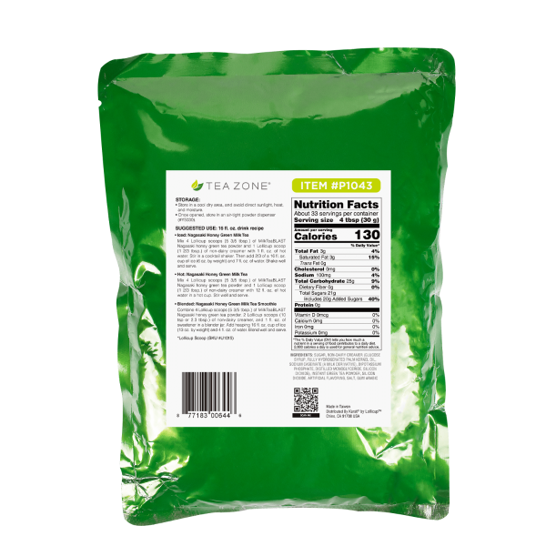 MilkTeaBLAST Nagasaki Savory Honey Green Tea Powder - Bag (2.2 lbs)