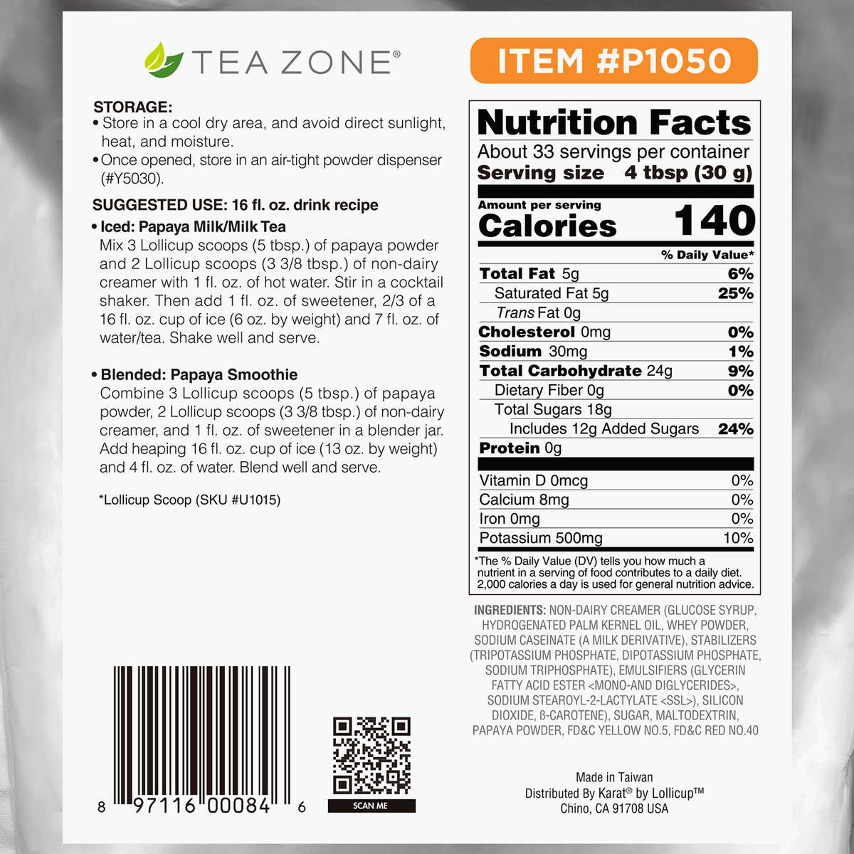Papaya Powder  - Bag (2.2 lbs)