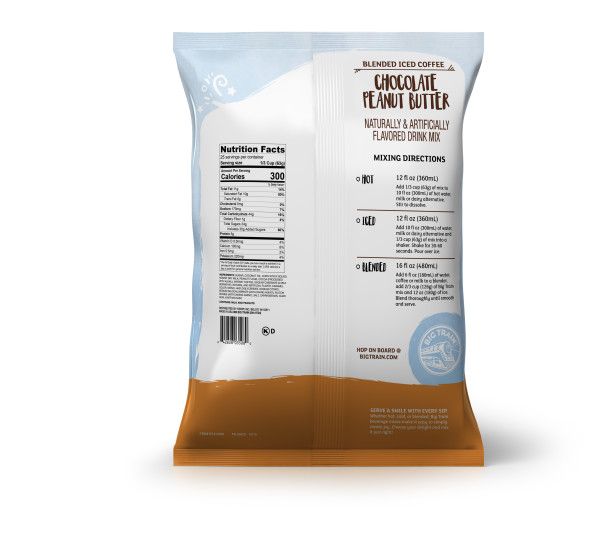 Big Train Chocolate Peanut Butter Blended Ice Coffee Beverage Mix - Bag (3.5 lbs)