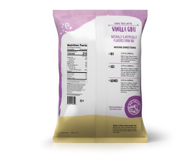 Big Train Vanilla Chai Tea Latte Beverage Mix - Bag (3.5 lbs)
