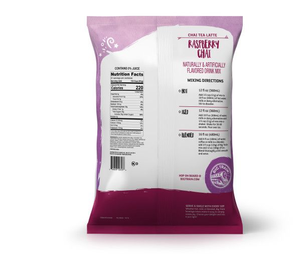 Big Train Raspberry Chai Tea Latte Beverage Mix - Bag (3.5 lbs)