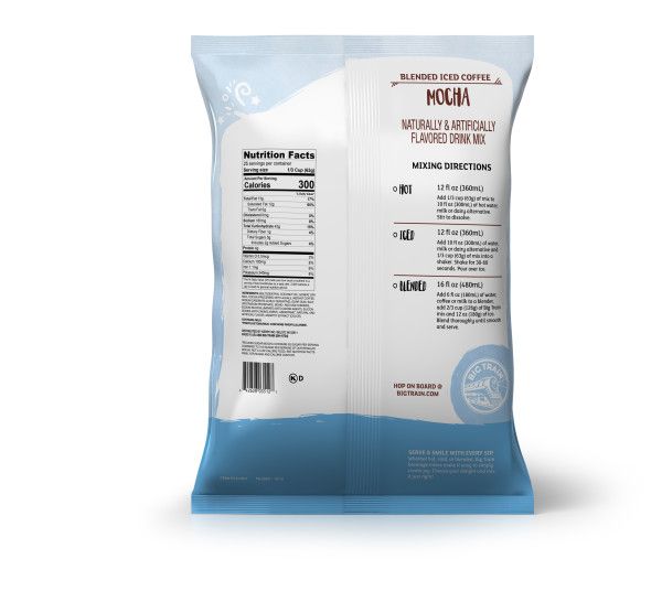 Big Train Reduced Sugar Mocha Blended Ice Coffee Beverage Mix - Bag (3.5 lbs)
