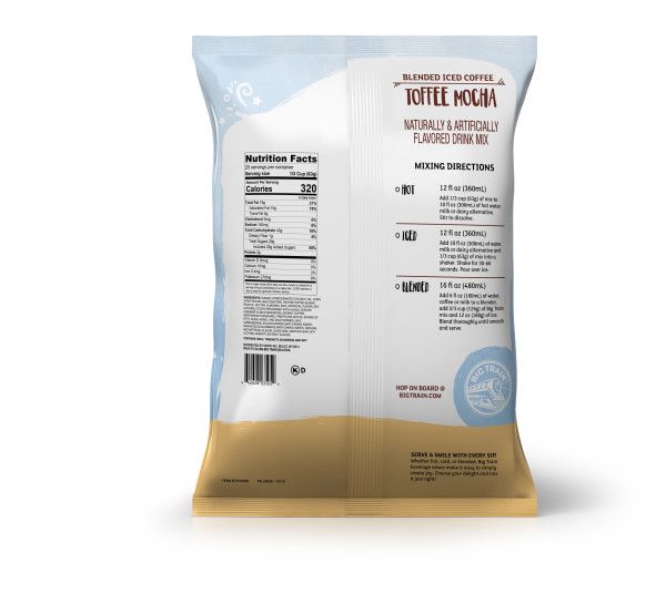 Big Train Toffee Mocha Blended Ice Coffee Beverage Mix - Bag (3.5 lbs)