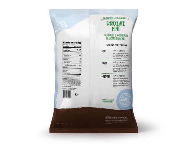 Big Train Chocolate Mint Blended Ice Coffee Beverage Mix - Bag (3.5 lbs)