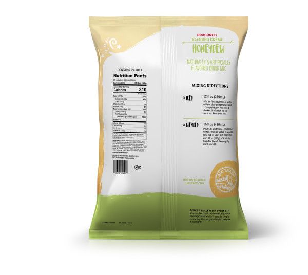 Big Train Dragonfly Honeydew Blended Creme Frappe Mix - Bag (3.5 lbs)