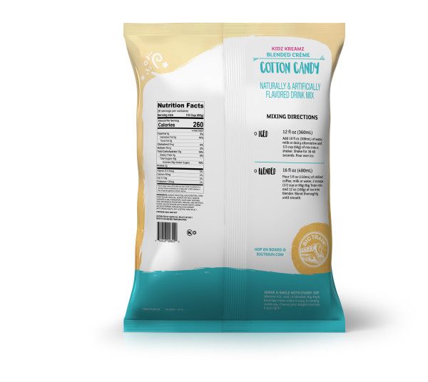 Big Train Kidz Kreamz Cotton Candy Blended Beverage Mix - Bag (3.5 lbs)
