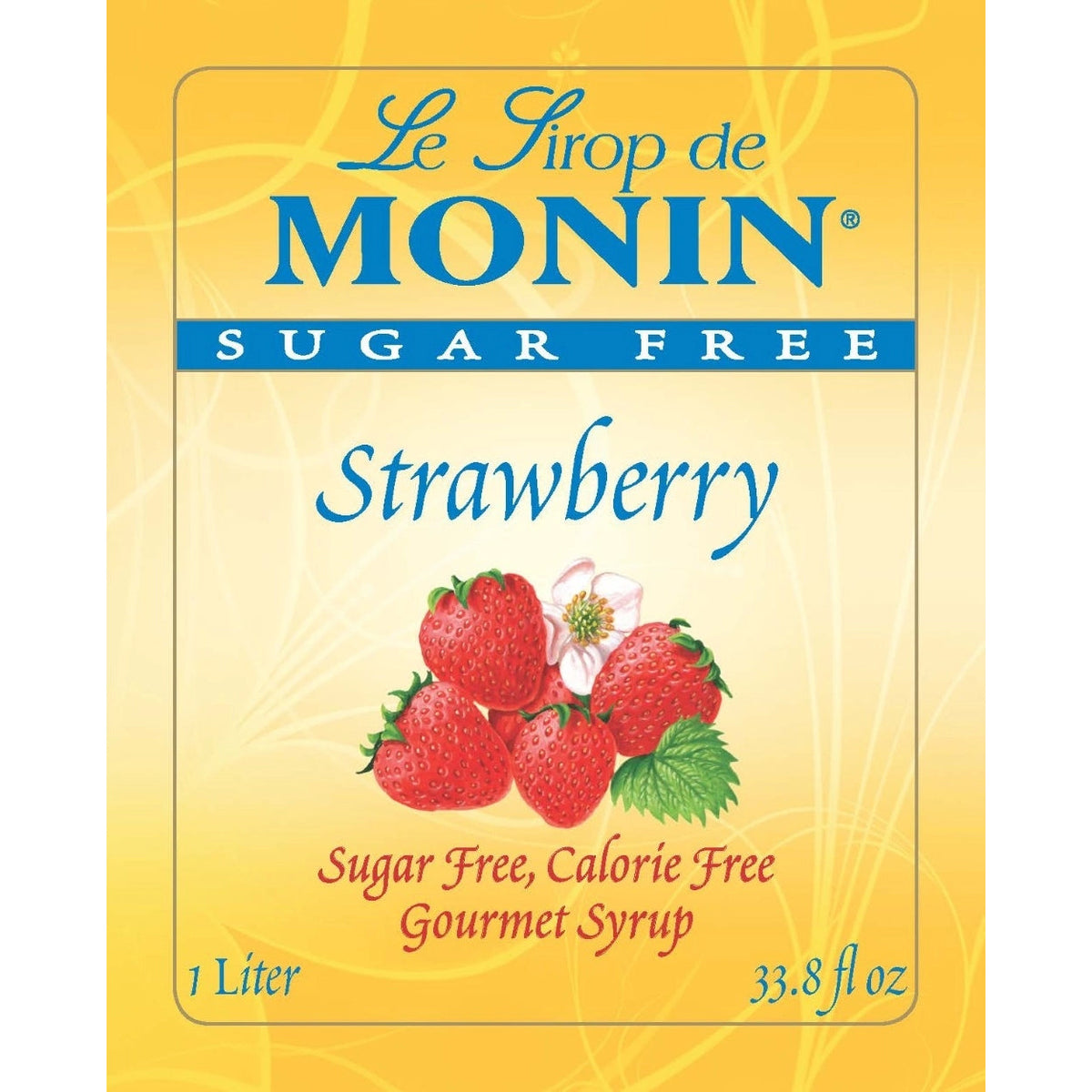 Monin Sugar Free Strawberry Syrup - Bottle (1L)
