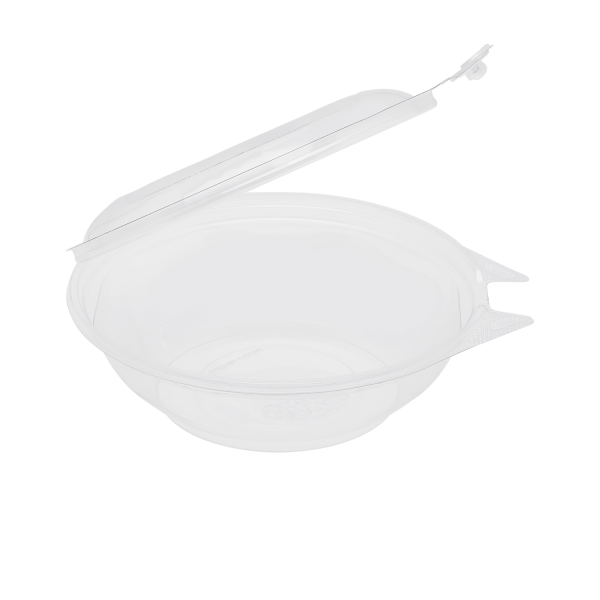 [240 sets] 16 oz Disposable Tamper Resistant Hinged Salad Bowls | PET