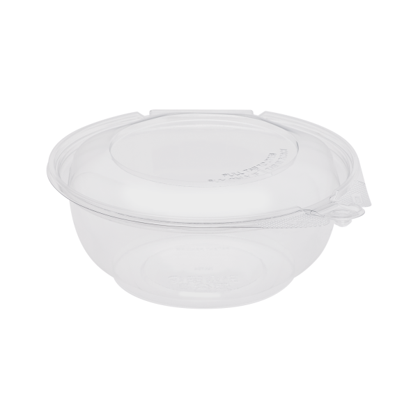 [240 sets] 24 oz Disposable Tamper Resistant Hinged Salad Bowls | PET