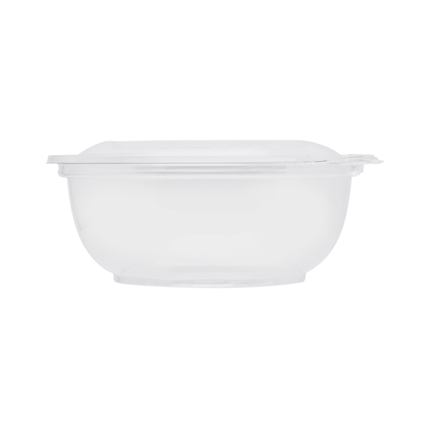 [240 sets] 24 oz Disposable Tamper Resistant Hinged Salad Bowls | PET