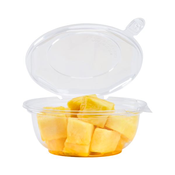 [240 sets] 24 oz Disposable Tamper Resistant Hinged Salad Bowls | PET