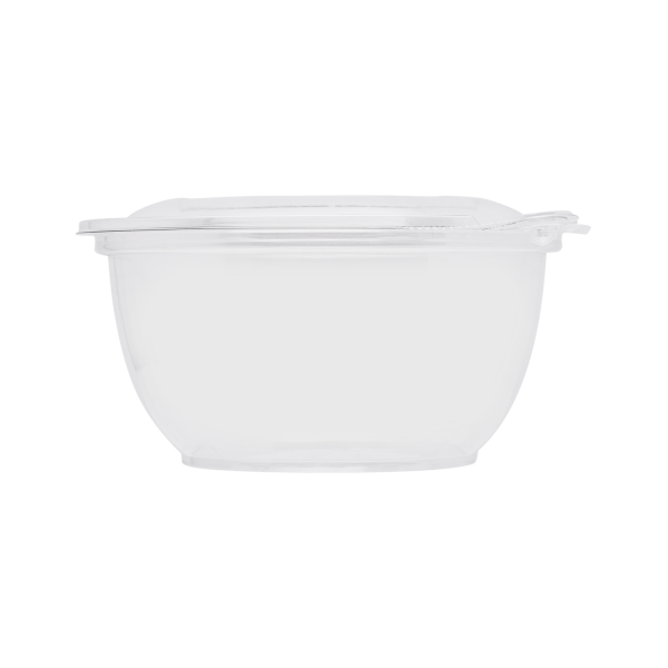[240 sets] 32 oz Disposable Tamper Resistant Hinged Salad Bowls | PET