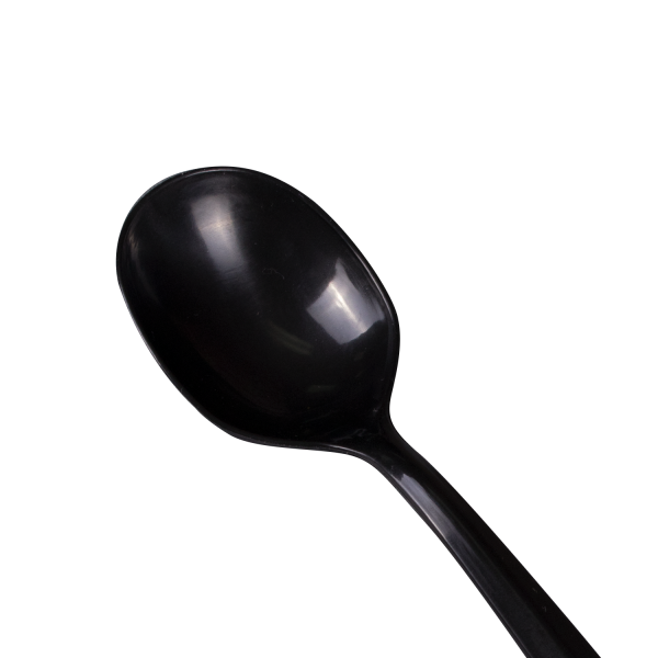 [1,000 ct] PP Plastic Medium Weight Soup Spoons Bulk Box, Black