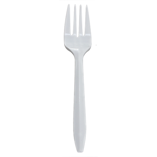 [1,000 ct] PP Plastic Medium Weight Forks, White