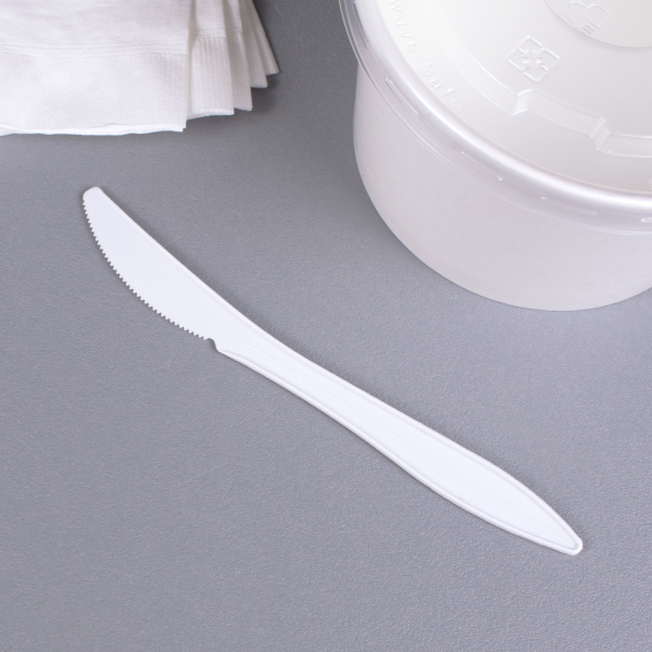 [1,000 ct] PP Plastic Plastic Medium Weight Knives, White