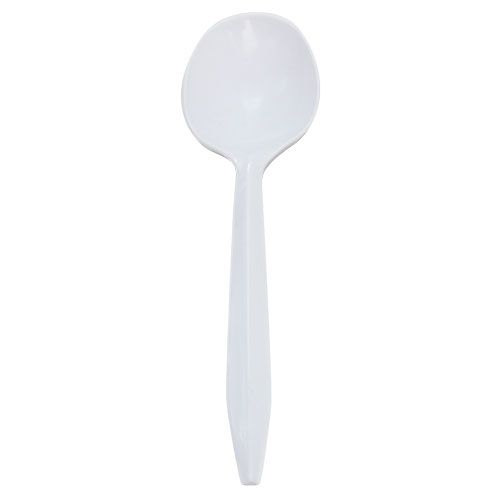 [1,000 ct] PP Plastic Medium Weight Soup Spoons, White