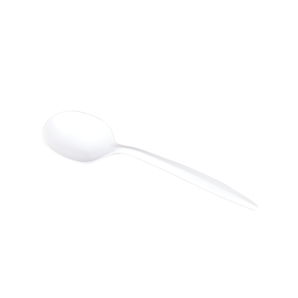 [1,000 ct] PP Plastic Medium Weight Soup Spoons, White