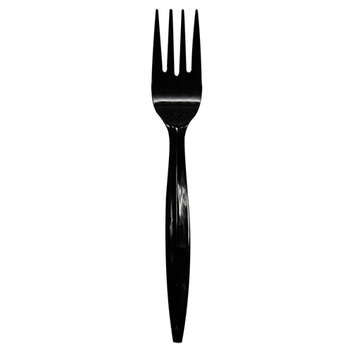 [1,000 ct] PP Plastic Medium-Heavy Weight Forks Bulk Box, Black