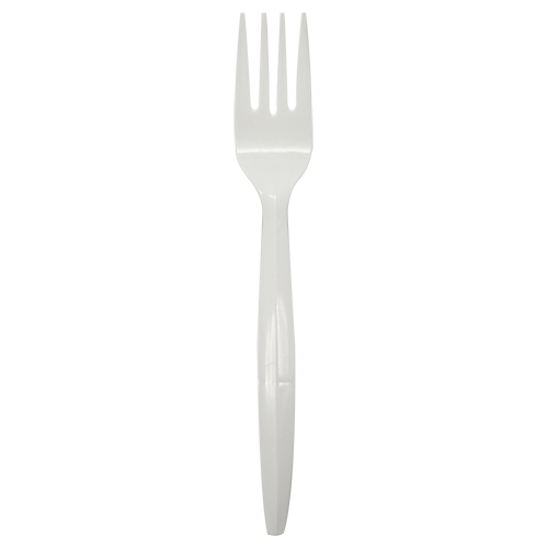 [1,000 ct] PP Plastic Medium-Heavy Weight Forks Bulk Box, White