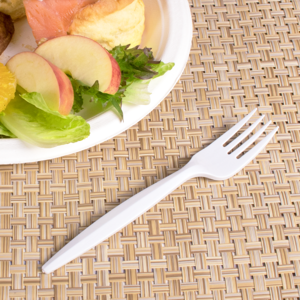 [1,000 ct] PP Plastic Medium-Heavy Weight Forks Bulk Box, White