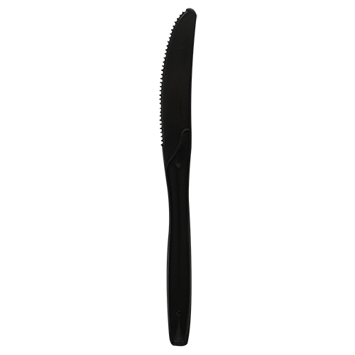[1,000 ct] PP Plastic Medium Heavy Weight Knives Bulk Box, Black