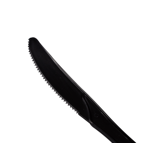 [1,000 ct] PP Plastic Medium Heavy Weight Knives Bulk Box, Black