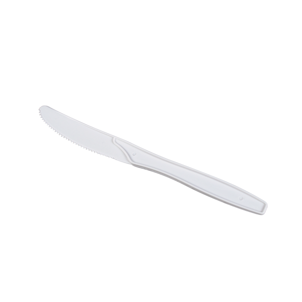 [1,000 ct] PP Plastic Medium Heavy Weight Knives Bulk Box, White
