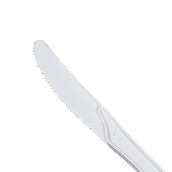[1,000 ct] PP Plastic Medium Heavy Weight Knives Bulk Box, White