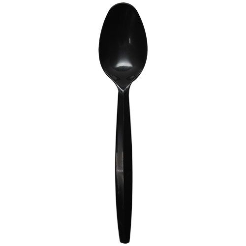 [1,000 ct] PP Plastic Medium Heavy Weight Tea Spoons Bulk Box, Black