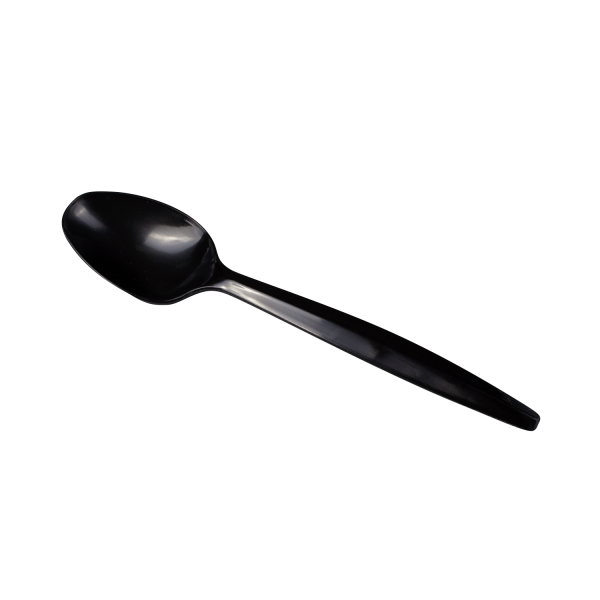[1,000 ct] PP Plastic Medium Heavy Weight Tea Spoons Bulk Box, Black