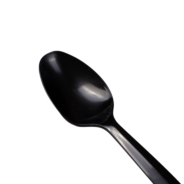 [1,000 ct] PP Plastic Medium Heavy Weight Tea Spoons Bulk Box, Black