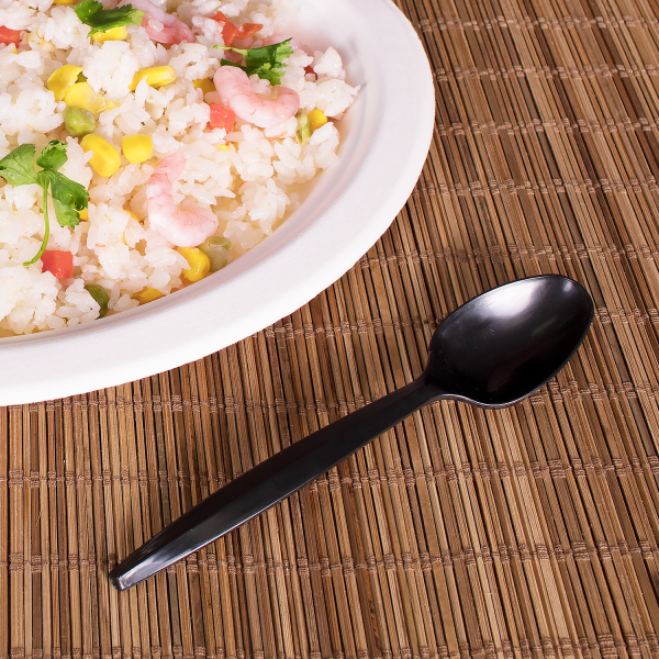 [1,000 ct] PP Plastic Medium Heavy Weight Tea Spoons Bulk Box, Black