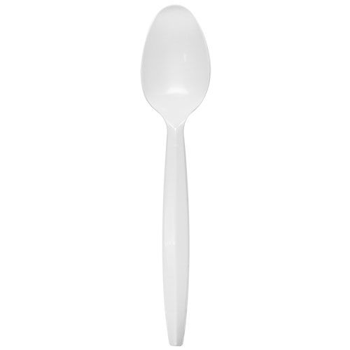 [1,000 ct] PP Plastic Medium-Heavy Weight Tea Spoons Bulk Box, White