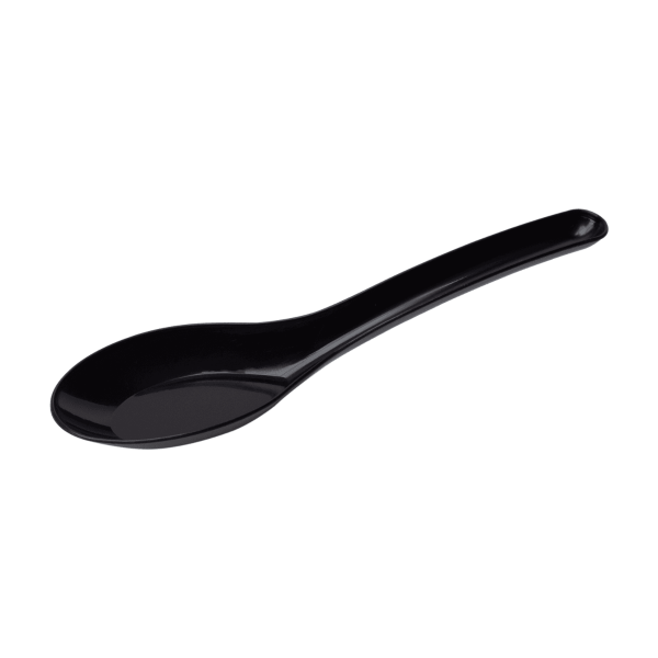 [1,000 ct] Med-Heavy Weight Asian Soup Spoon, Black