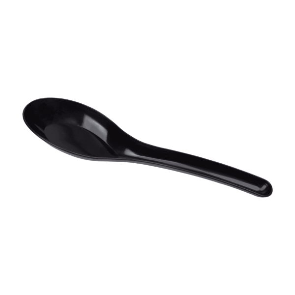 [1,000 ct] Med-Heavy Weight Asian Soup Spoon, Black