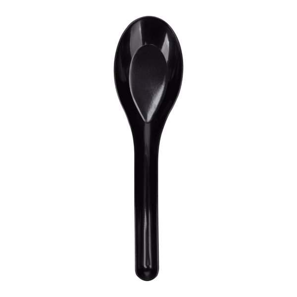 [1,000 ct] Med-Heavy Weight Asian Soup Spoon, Black