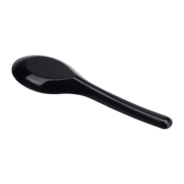 [1,000 ct] Med-Heavy Weight Asian Soup Spoon, Black