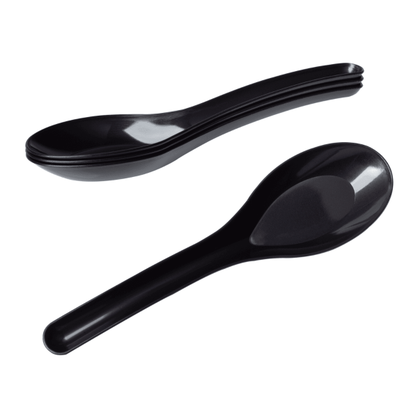 [1,000 ct] Med-Heavy Weight Asian Soup Spoon, Black