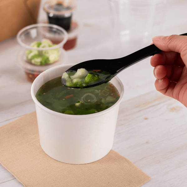 [1,000 ct] Med-Heavy Weight Asian Soup Spoon, Black