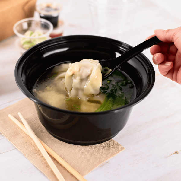 [1,000 ct] Med-Heavy Weight Asian Soup Spoon, Black