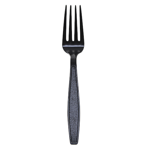 [1,000 ct] PS Plastic Extra Heavy Weight Fork, Black