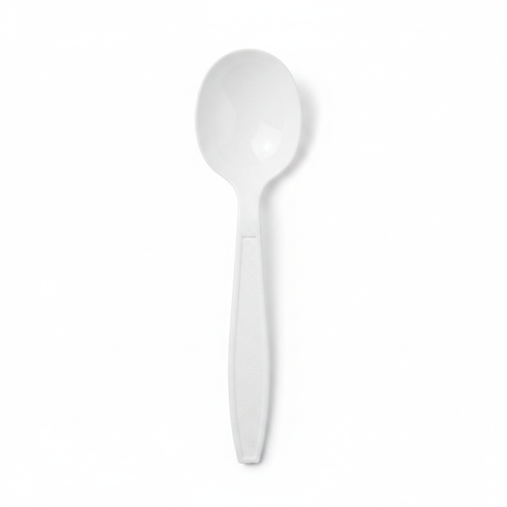 [1,000 ct] PS Plastic Extra Heavy Weight Soup Spoons, White