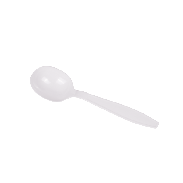 [1,000 ct] PS Plastic Extra Heavy Weight Soup Spoons, White