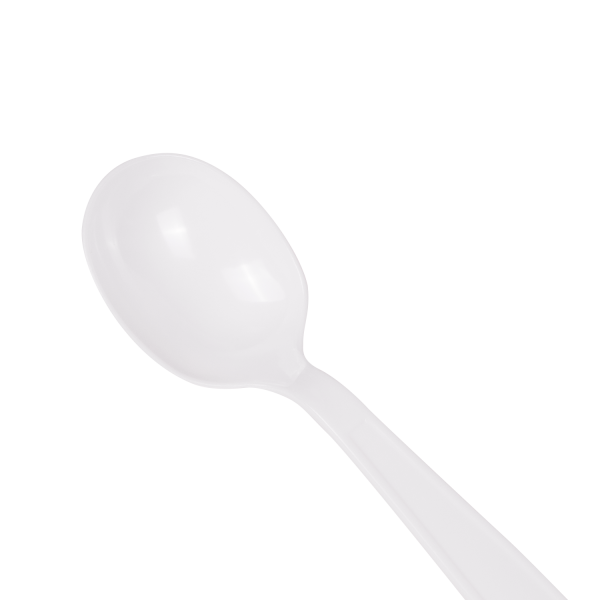 [1,000 ct] PS Plastic Extra Heavy Weight Soup Spoons, White